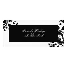 Programme de mariage - floral feuillu noir et blan double cartes customisées