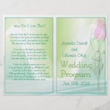 Programme de mariage (version non-réligieuse) tract personnalisé