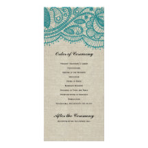 Programme de toile et turquoise de mariage de dent modèle de double carte