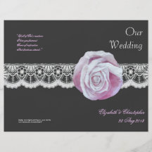 Programme élégant chic de mariage de dentelle de r prospectus en couleur