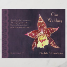Programme élégant de mariage d'orchidée de noir d' prospectus