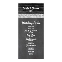 Programme en bois noir de mariage de tableau motif pour double carte