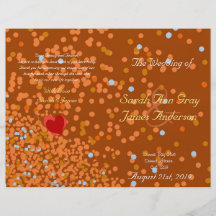 Programme en bronze de mariage de confettis prospectus en couleur