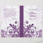 Programme floral abstrait de mariage de pourpre et prospectus