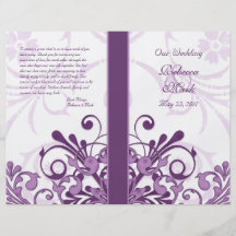 Programme floral abstrait de mariage de pourpre et prospectus