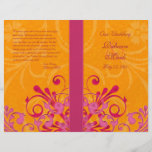Programme floral abstrait de mariage de rose et d' prospectus customisé