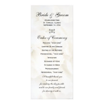Programme floral blanc de mariage cartes doubles customisables