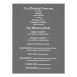 Programme gris de mariage damassé de colombe de ro invitation personnalisée
