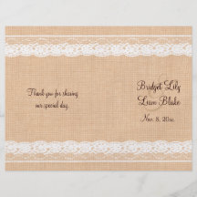 Programme léger de toile de jute et de mariage de  prospectus