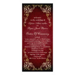 programme majestueux rouge rustique de mariage double cartes customisées