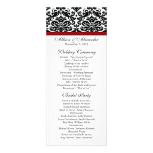 Programme noir de mariage damassé faire-parts