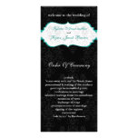 programme noir de mariage d'aqua carte double customisable