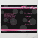 Programme noir rose de mariage d'arc de ruban de p prospectus