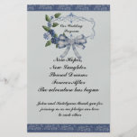 Programme orienté bleu de mariage prospectus en couleur