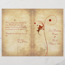Programme personnalisable de mariage d'automne tract personnalisé