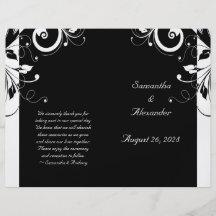 Programme pliable de remous inverse noir et blanc prospectus en couleur