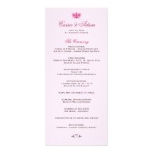 Programme pourpre de mariage d'orchidée motif pour double carte