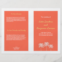 Programme rose de corail de mariage d'été de palmi prospectus