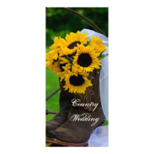 Programme rustique de mariage campagnard de tourne carte double