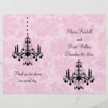 Programme victorien de mariage de lustre prospectus avec motif