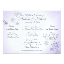 Programme violet de mariage de flocon de neige d'h faire-parts