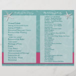 Programmes de cérémonie de mariage de plage d'Aqua Prospectus Avec Motif