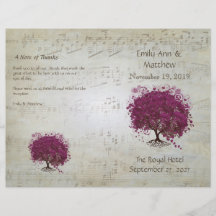 Programmes de mariage d'arbre de feuille de coeur  prospectus