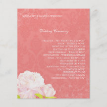 Programmes de mariage de pivoine de récif coralien prospectus personnalisés