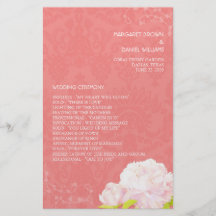 Programmes du sud de mariage de thème de pivoine ( prospectus personnalisés