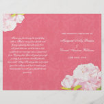 Programmes roses de corail de pli de Bi de mariage Prospectus Personnalisés