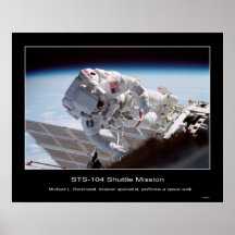 Promenade de l'espace - mission d'une navette spat affiches