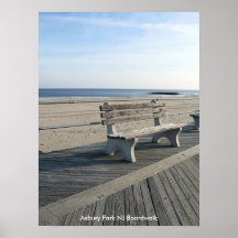 Promenade du parc NJ d'Asbury - banc Affiche
