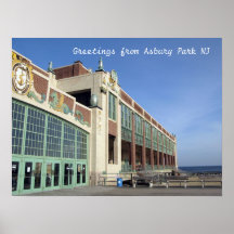 Promenade du parc NJ d'Asbury - convention hall Affiche