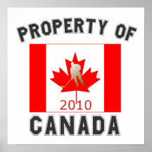 Propriété du Canada : Or 2010 de drapeau d'hockey  Posters