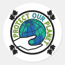 Protégez notre planète autocollants ronds