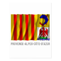 Provence-Alpes-Côte d'Azur ondulant le drapeau ave Cartes Postales