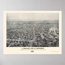 Providence, carte panoramique de RI - 1894 Posters