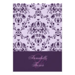 Prune/damassé lilas, mariage fait sur commande invitations