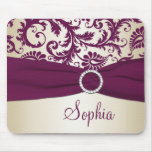 Prune et damassé de Champagne, ruban Mousepad de F Tapis De Souris
