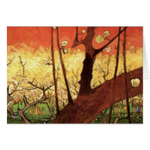 Prunier fleurissant japonais de Van Gogh, art vint Carte De Vœux