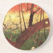 Prunier fleurissant japonais de Van Gogh, art vint Dessous De Verres