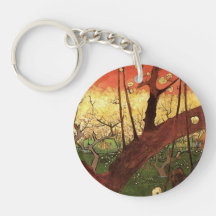 Prunier fleurissant japonais de Van Gogh, art vint Porte-clef