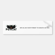PSYCAT, ME MORDENT, MAIS NE LE FORGENT PAS… AUTOCOLLANT POUR VOITURE