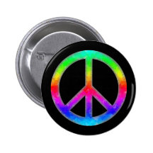 Psychédélique teignez en nouant le bouton de signe badge avec épingle