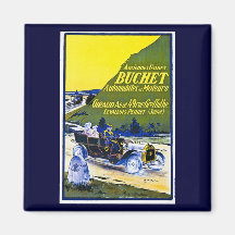 Publicité d'automobiles de Buchet - Français vinta Aimant Pour Réfrigérateur