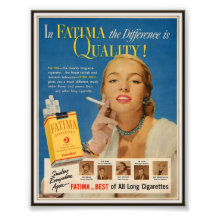 Publicité pour le tabac vintage de Fatima 1951 Photo