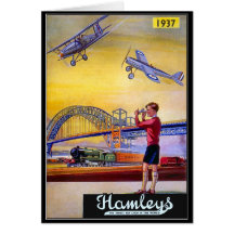 Publicité vintage : Avion de jouet de Hanleys Cartes De Vœux