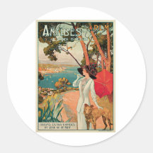 Publicité vintage de voyage d'Antibes France Autocollants