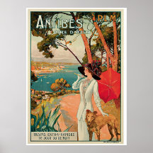 Publicité vintage de voyage d'Antibes France Poster