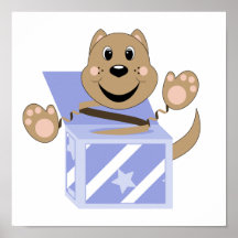 Puce de chat de Skrunchkin dans la boîte bleue Posters